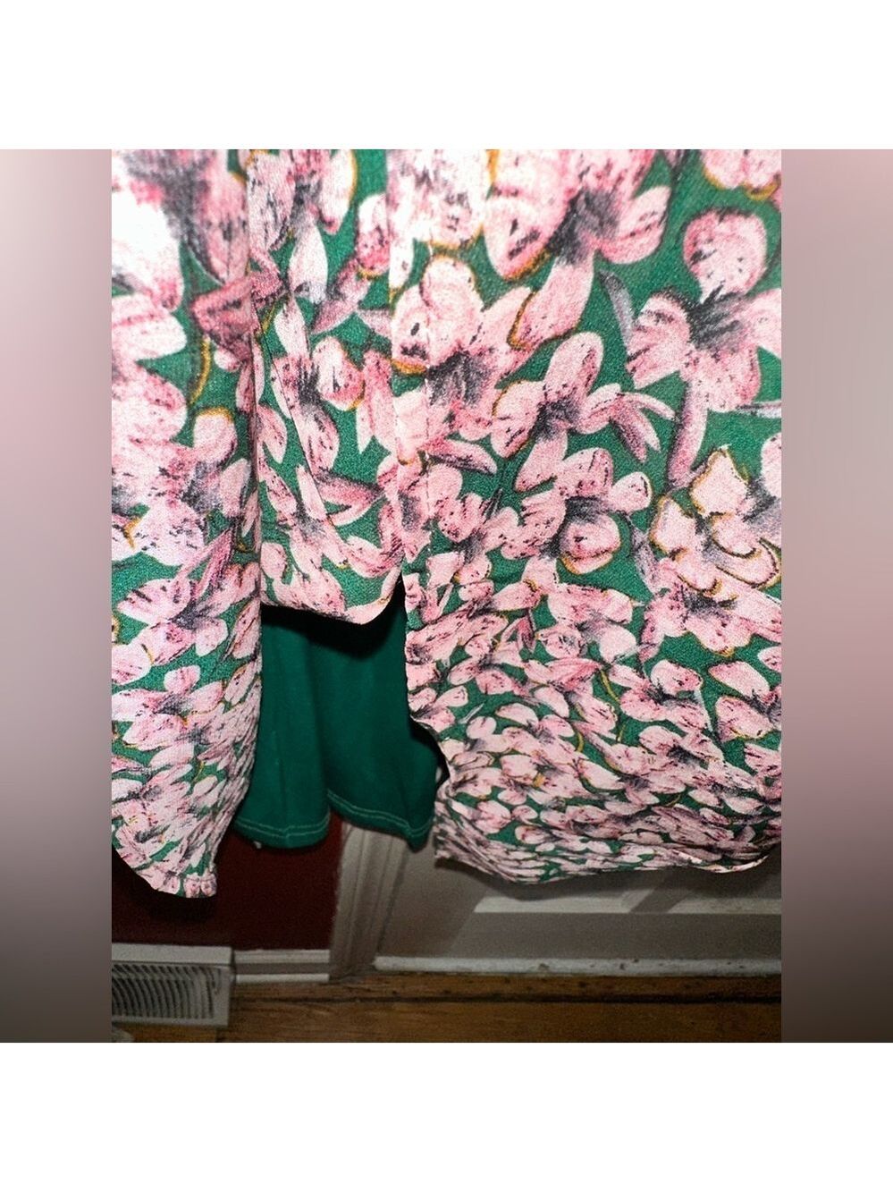 Lulus Floral Forever Green and Pink Floral Print Smocked Skater Dress NWT - Picture 11 of 15